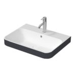 Раковина встраиваемая сверху Duravit Happy D.2 Plus 2360606100 600х460 мм белая/антрацит матовый-фото1