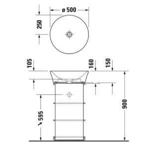 Раковина накладная Duravit White Tulip 2365500070 ⌀ 500 мм цвет белый-фото2
