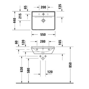 Раковина Duravit D-Neo 2366550000 550х440 мм цвет белый-фото2