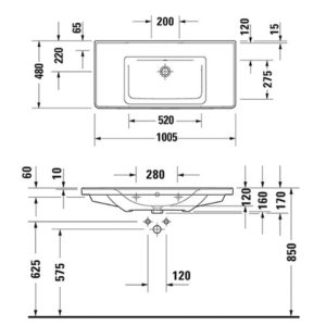 Раковина мебельная Duravit D-Neo 2367100060 1005х480 мм без отверстия под смеситель цвет белый-фото2