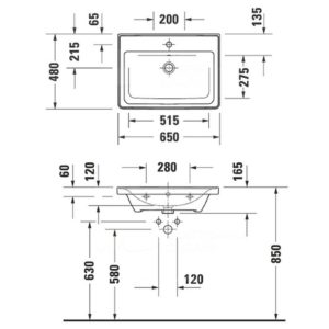 Раковина мебельная Duravit D-Neo 2367650000 650х480 мм цвет белый-фото2