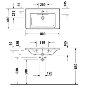 Раковина мебельная Duravit D-Neo 2367800000 800х480 мм цвет белый-фото2