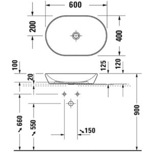 Раковина накладная Duravit D-Neo 2372600070 600х400 мм цвет белый-фото2