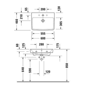 Раковина Duravit No.1 23756000002 600х460 мм цвет белый-фото2