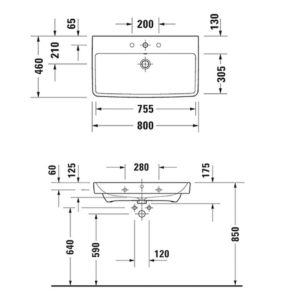 Раковина Duravit No.1 23758000002 800х460 мм цвет белый-фото2
