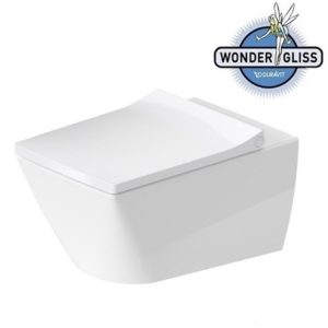 Подвесной унитаз чаша Duravit Viu Rimless 25110900001 безободковая WonderGliss белый-фото1