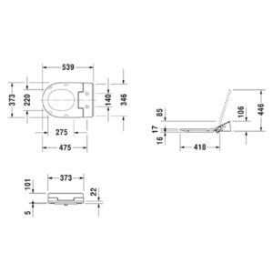 Подвесной унитаз Duravit ME by Starck Rimless с крышкой биде SensoWash Slim 2529590000/611000002304300 белый-фото2