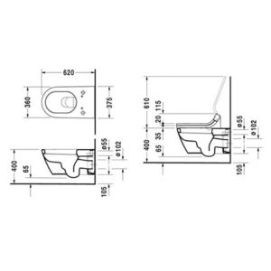 Подвесной унитаз чаша Duravit Starck 2 2533590000 для крышки-биде SensoWash белый-фото2