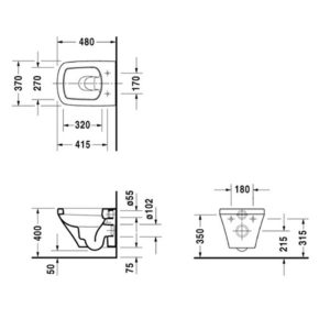 Подвесной унитаз чаша Duravit DuraStyle 2539090000 компакт белый-фото2