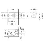 Подвесной унитаз чаша Duravit DuraStyle Rimless 2542090000 безободковая удлиненная белый-фото2