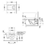 Подвесной унитаз чаша Duravit Happy D.2 Rimless 2550590000 безободковая для крышки-биде SensoWash белый-фото2