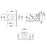 Подвесной унитаз чаша Duravit No.1 Rimless 2562090000 безободковая белый-фото2