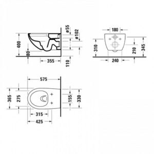 Подвесной унитаз чаша Duravit Architec Rimless 2572092000 безободковый HygieneGlaze-фото2