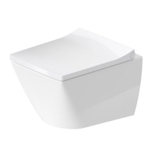 Подвесной унитаз чаша Duravit Viu Rimless 2573090000 безободковая компакт белый-фото1