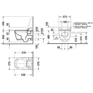 Подвесного унитаз для SensoWash безободковый Duravit Bento Starck Box Rimless 2593592000 HygieneGlaze HygieneFlush-фото2