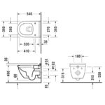 Унитаз подвесной Duravit Starck 3 Rimless 45270900A1 безободковый 2527090000 с сиденьем SoftClose 0063890000 белый-фото3