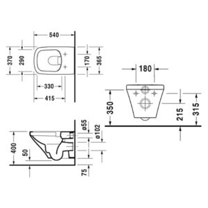 Унитаз подвесной Duravit DuraStyle Rimless 45510900A1 безободковый 2551090000 с сиденьем SoftClose 0063790000 белый-фото2