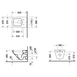 Унитаз подвесной Duravit DuraStyle 45520900A1 чаша 2552090000 с сиденьем SoftClose 0063790000 белый-фото2