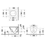 Подвесной унитаз компакт c сиденьем Duravit D-Neo 45880900A1 безободковый белый-фото2