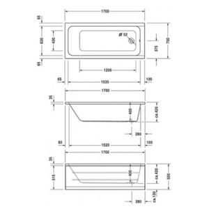 Ванна акриловая Duravit D-Code 170х75 700100000000000 прямоугольная-фото2