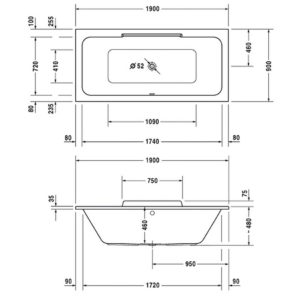 Ванна акриловая Duravit DuraStyle 190х90 700299000000000 прямоугольная-фото2