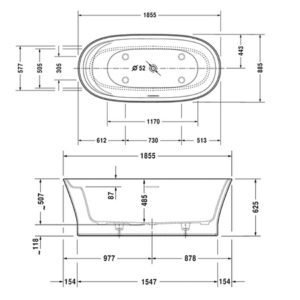 Ванна отдельностоящая из композита Duravit Cape Cod 1855х885 700330000000000 цвeт белый-фото2