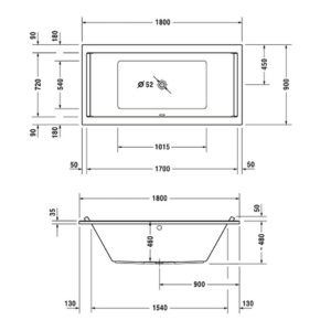 Ванна акриловая Duravit Starck 180х90 700339000000000 прямоугольная-фото2
