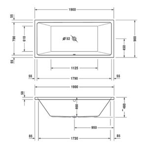 Ванна акриловая Duravit Vero Air 190х90 700414000000000 прямоугольная-фото2