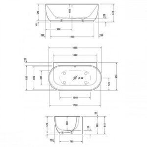 Ванна пристенная из композита Duravit Luv 180х95 700433000000000 цвeт белый-фото2