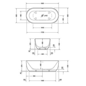 Ванна отдельностоящая из композита Duravit Luv 180х85 700434000000000 цвeт белый-фото2