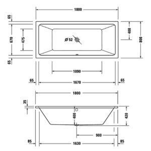 Ванна акриловая Duravit No.1 180х80 700492000000000 прямоугольная-фото2