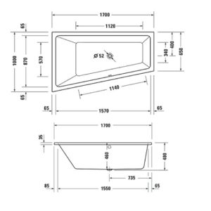 Ванна акриловая Duravit No.1 170х100 700508000000 левая-фото2