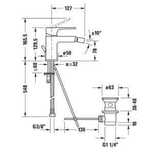 Смеситель для биде Duravit B.1 B12400001010 цвет хром-фото2