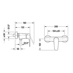 Смеситель для душа Duravit B.1 B14230000010 цвет хром-фото2