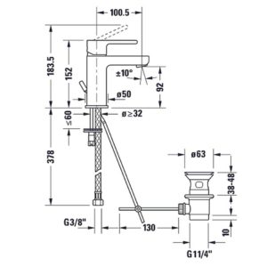 Смеситель для раковины Duravit B.2 B21010001010 цвет хром-фото2