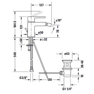 Смеситель для биде Duravit B.2 B22400001010 цвет хром-фото2