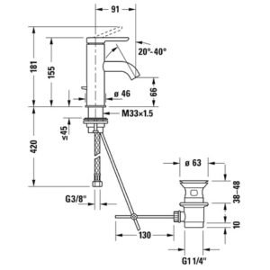 Смеситель для раковины Duravit C.1 C11010001010 цвет хром-фото2