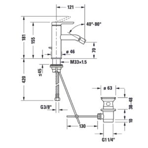 Смеситель для биде Duravit C.1 C12400001010 цвет хром-фото2