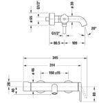 Смеситель для ванны Duravit C.1 C15230000010 цвет хром-фото2