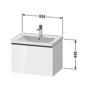 Тумба под раковину Duravit D-Neo DE425401818 белый матовый 634х452х625 мм-фото2