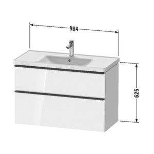 Тумба под раковину Duravit D-Neo DE435601818 белый матовый 984х452х625 мм-фото2