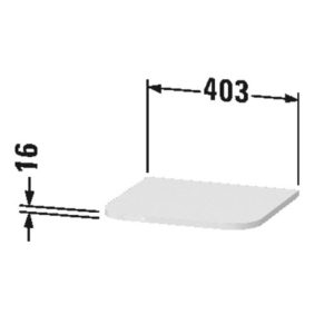 Верхняя панель для шкафа Duravit Happy D.2 Plus HP030008080 403×364 мм Graphit Super Matt-фото2