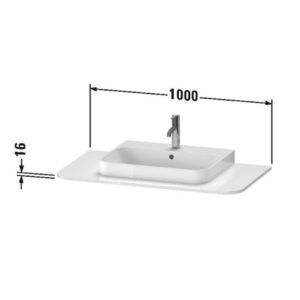 Столешница для тумбы Duravit Happy D.2 Plus HP031E08080 1000×550 мм Graphit Super Matt-фото2