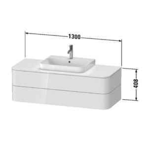 Тумба под столешницу с раковиной Duravit Happy D.2 Plus HP497209292 1300x550x408 Stone Grey Satin Matt-фото2