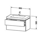 Тумба с раковиной Duravit L-Cube LC6927O1818 белый матовый 800х480х500 мм-фото2