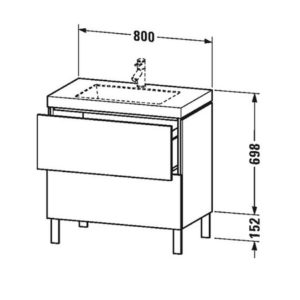 Тумба с раковиной Duravit L-Cube LC6937O2222 белый глянцевый 800х480х698 мм-фото2