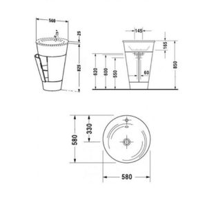 Тумба под раковину Duravit Starck 1 S1952001313 американский орех натуральный шпон 560х825х600 мм-фото2