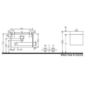 Тумба под раковину Duravit White Tulip WT435208585 белый глянцевый 1000х458х560 мм-фото2
