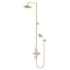 Душевой комплект верхний душ 230 термостат SV3S GOLD Burlington Avon цвет золото_аксессуар в классике