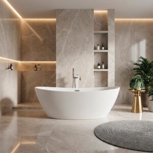 Ванна акриловая Azario EASTON 1800x820x600 отдельностоящая комплект цвет белый AZ-1337-фото2